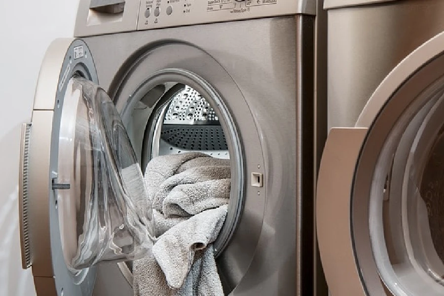 Towels inside a washing machine