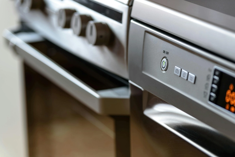 close-up of an oven's control panel