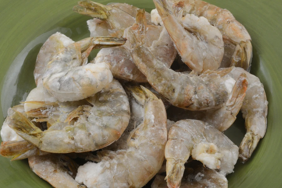 ice crystals form on shrimp