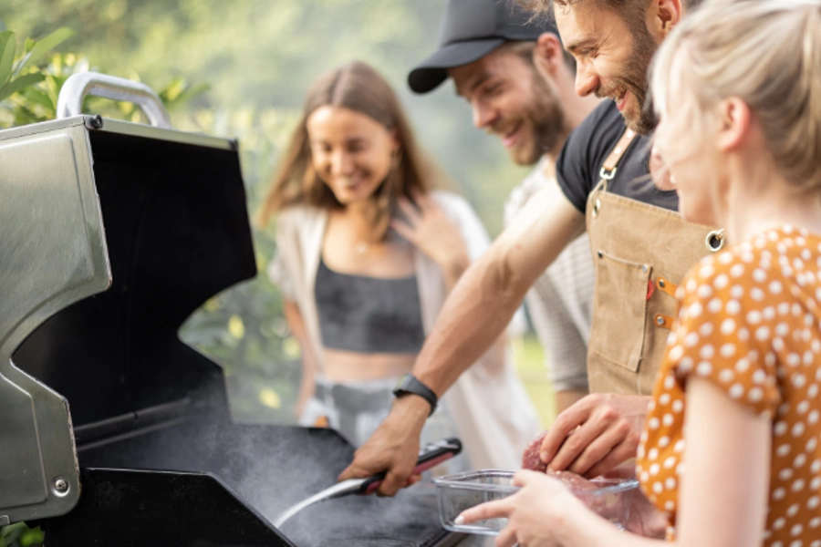outdoor grilling with friends