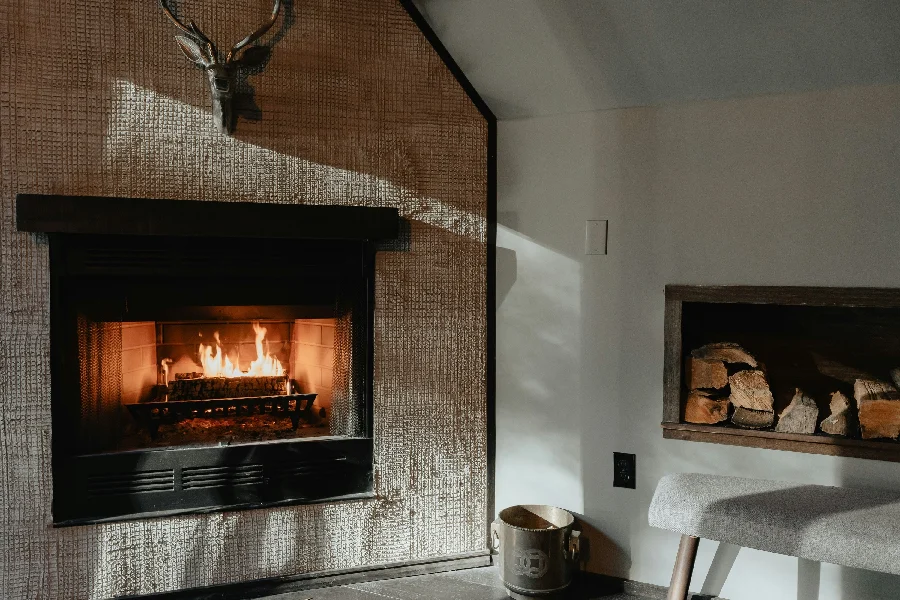vent-free gas log fireplace in living room