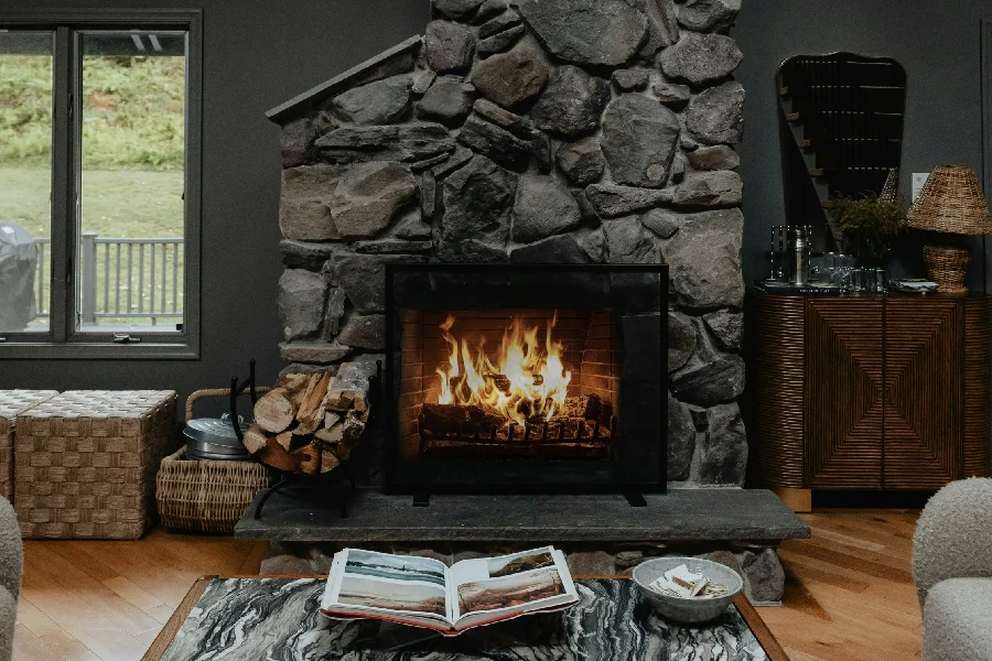 vented gas log fireplace inside a house